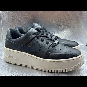 Size 8 -Nike Air Force 1 Sage Low Womens Black White Platform Sneaker AR5339-002